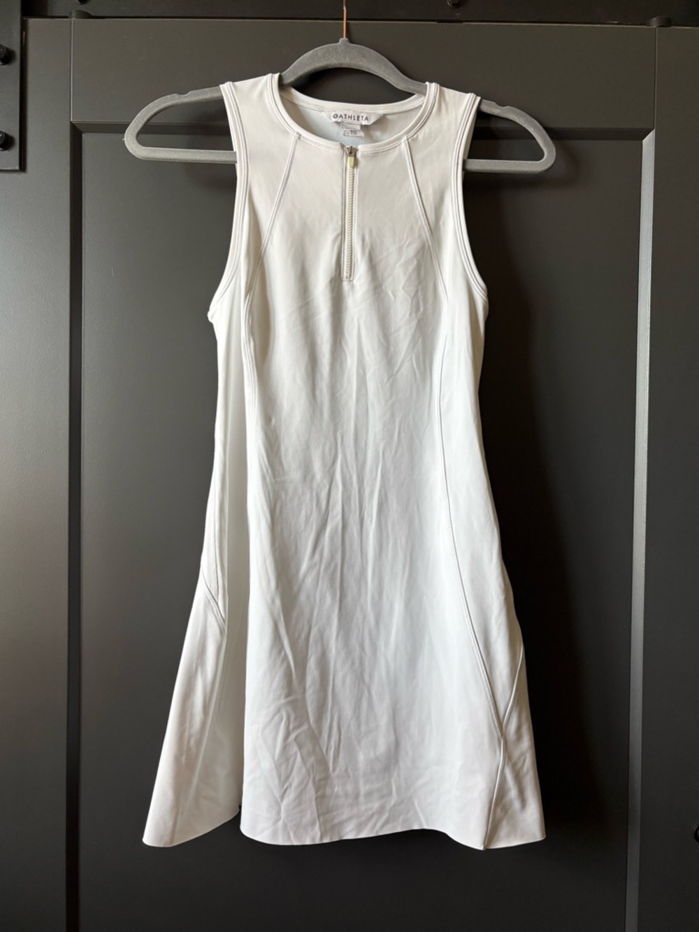 Athleta White Racerback Zip-Front Active Dress